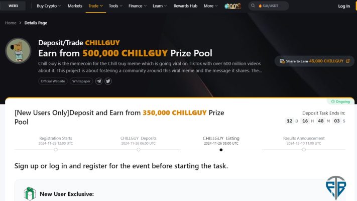 Hướng dẫn tham gia nhận thưởng 545.000 CHILLGUY từ Bybit